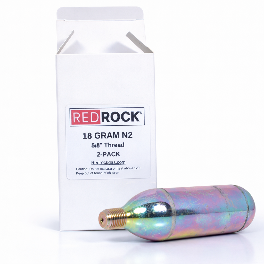 RedRock 18g Threaded Nitrogen (N2) Cartridges — 5/8"-18