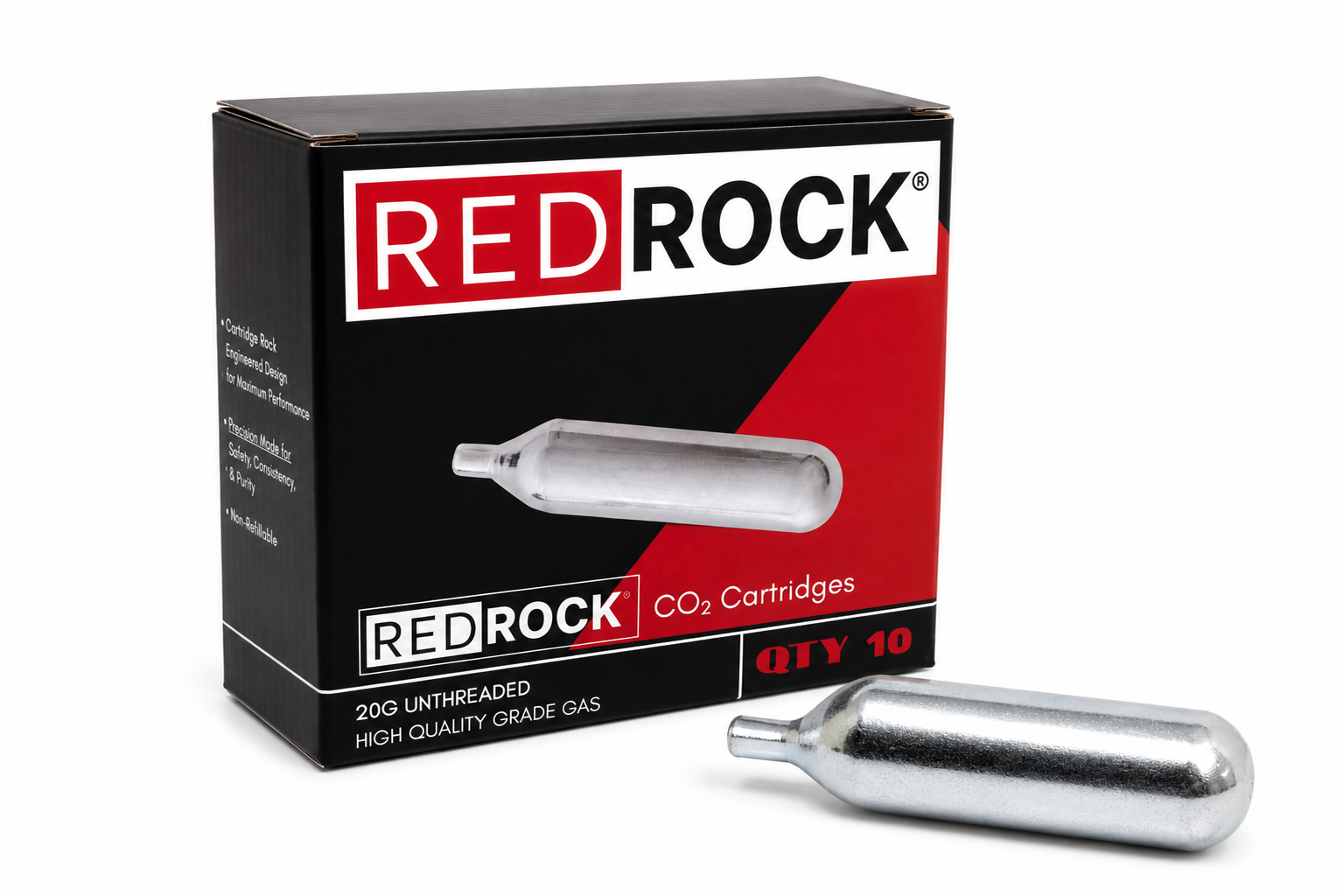 RedRock 20g Unthreaded CO2 Cartridges — Industrial