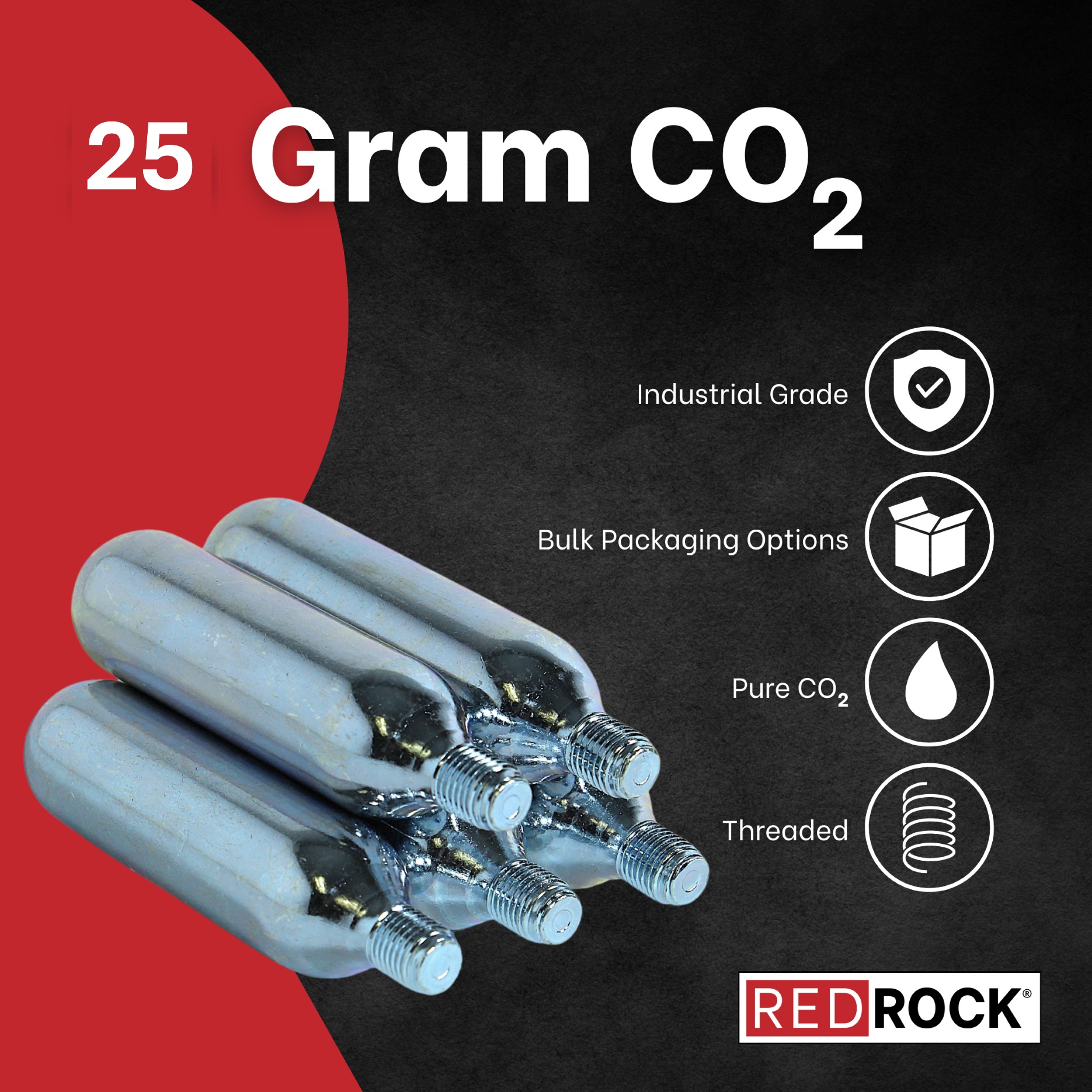 RedRock 25g Threaded CO2 Cartridges — Beverage Grade — photo 5