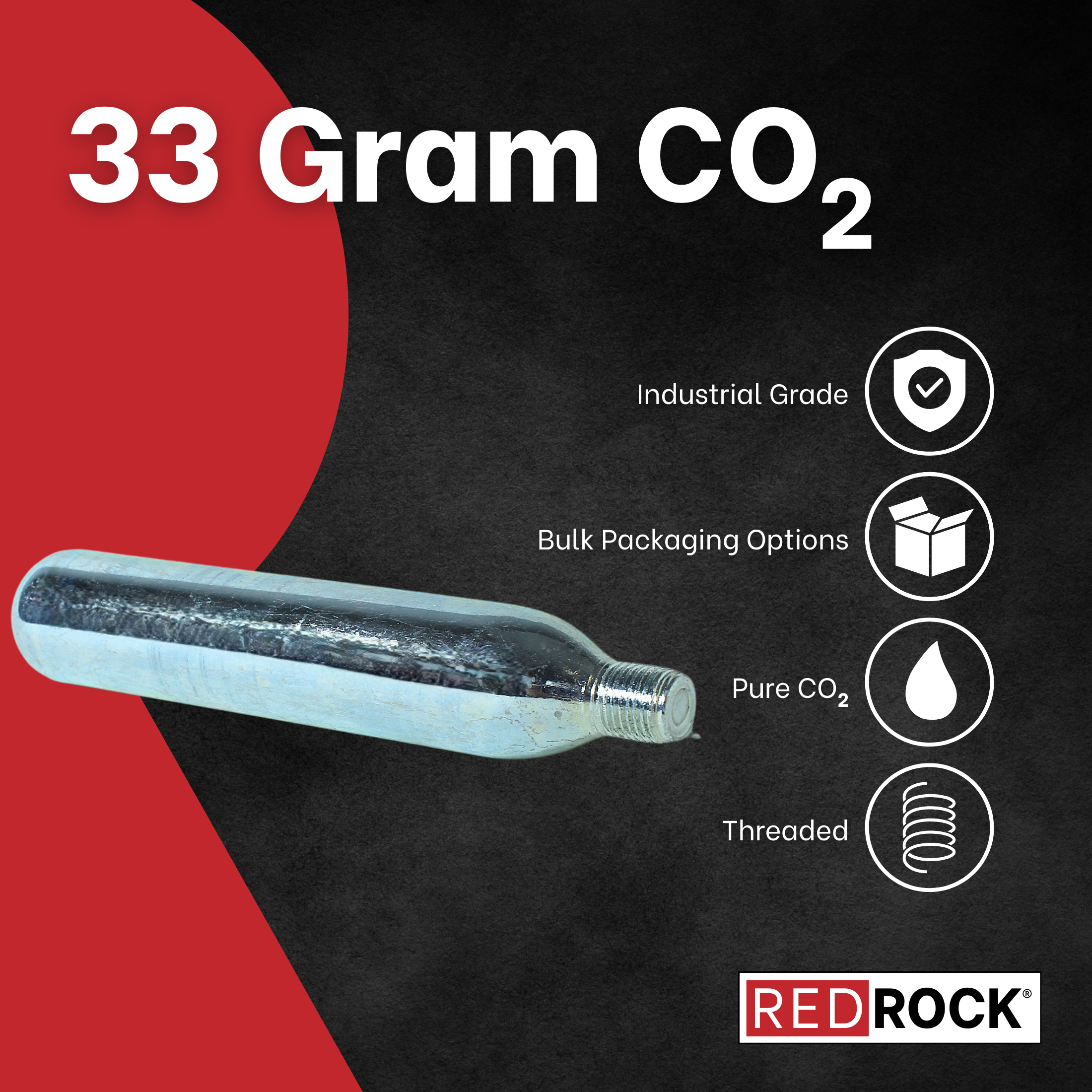 RedRock 33g Threaded CO2 Cartridges — 3/8" Neck — photo 5