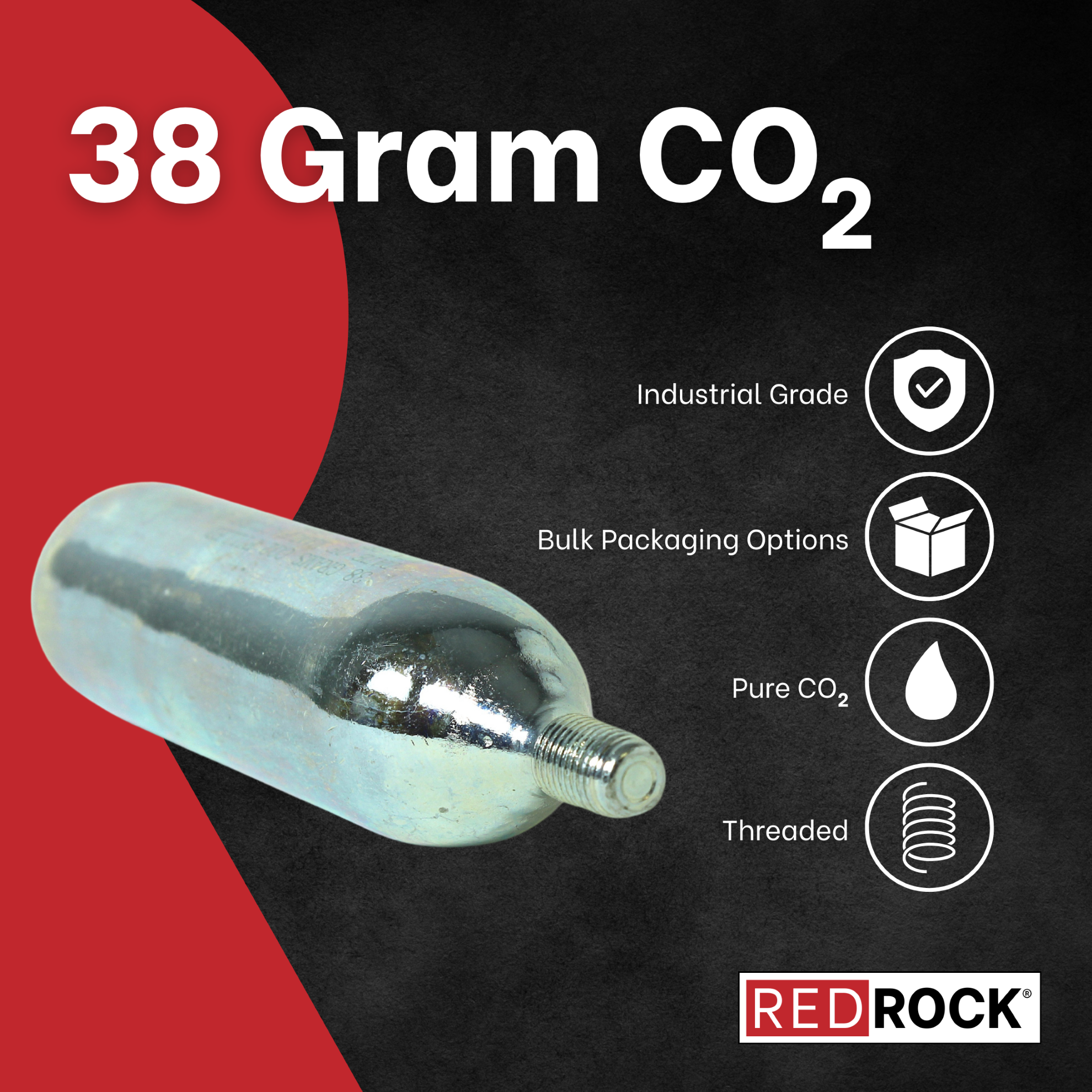 RedRock 38g (50cc) Threaded CO2 Cartridges — photo 4