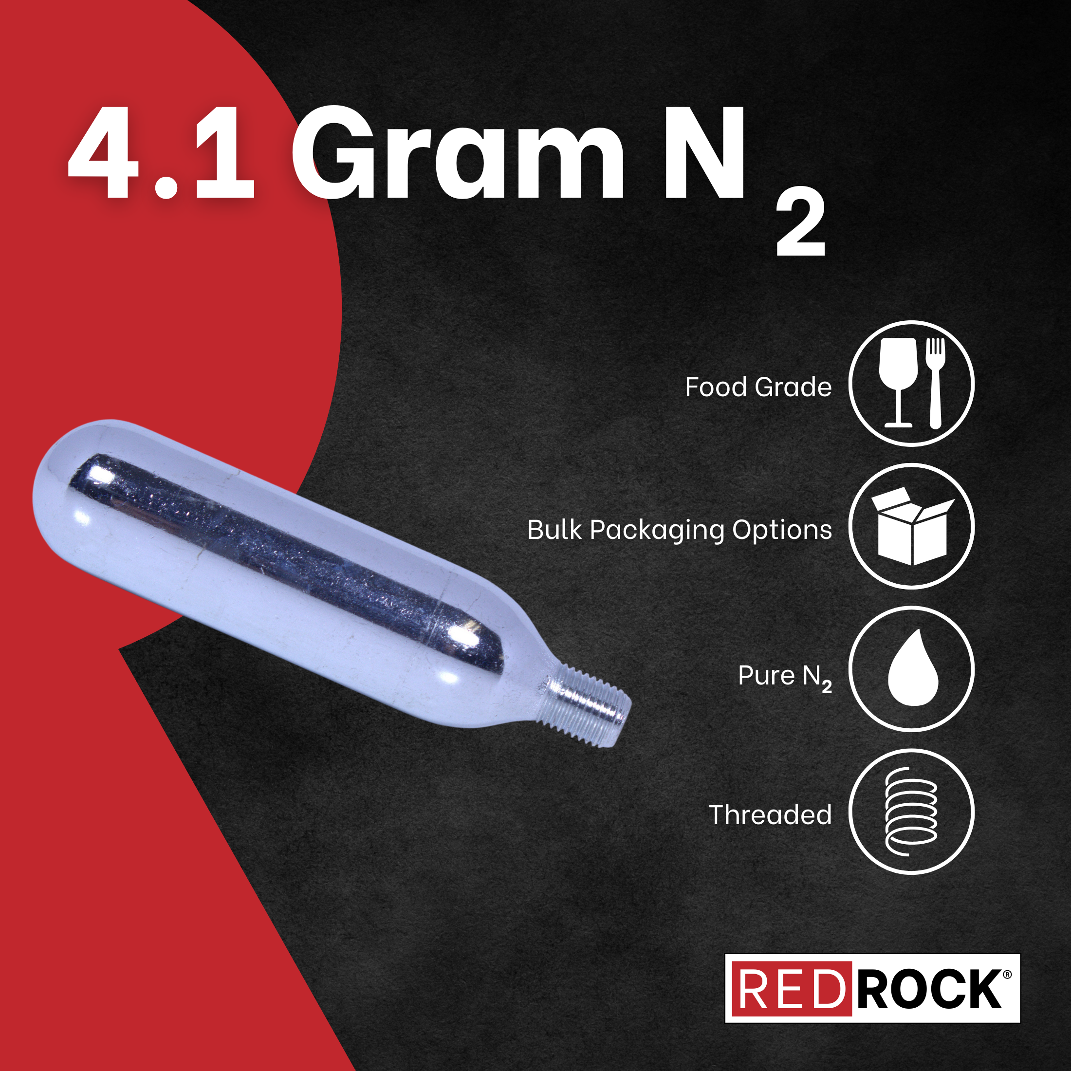 RedRock 4.1g Threaded Nitrogen (N2) Cartridges — photo 3