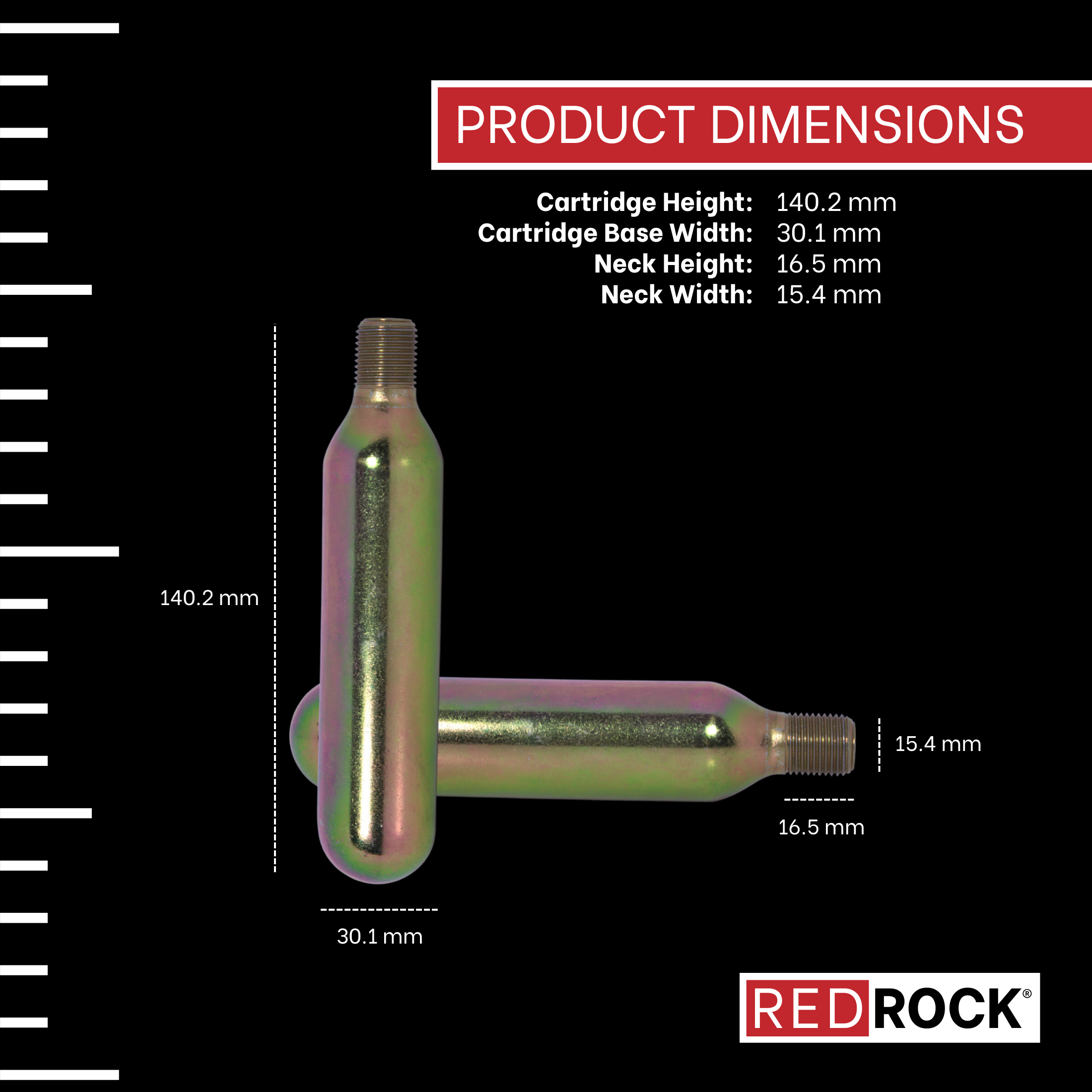 RedRock 45g (60cc) Threaded CO2 Cartridges — 5/8" — photo 4
